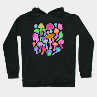 Rainbow Mushroom Pattern Hoodie